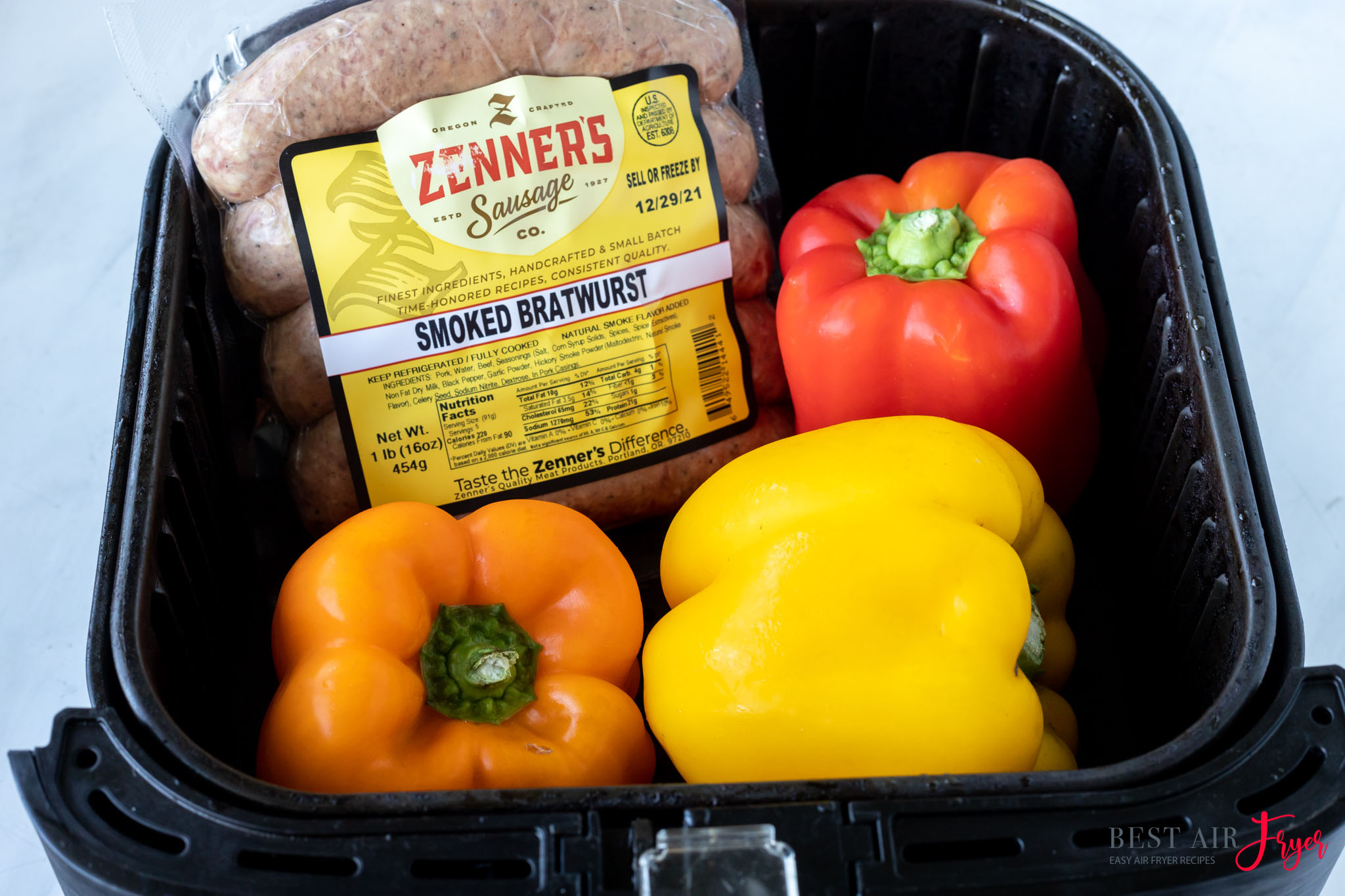 Peppers and Brats In Air Fryer