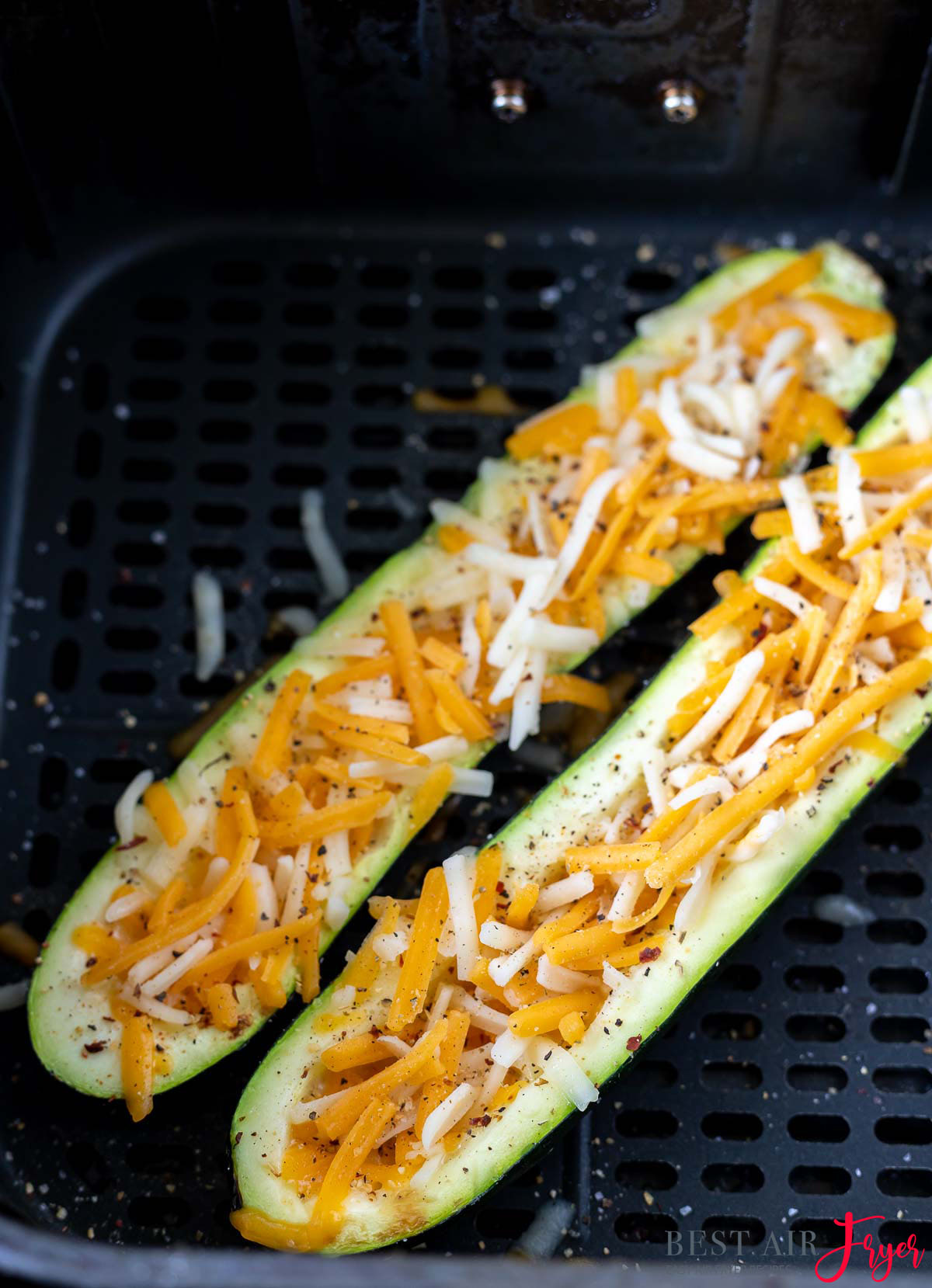 Cheese Stuffed Zucchini in the Air Fryer