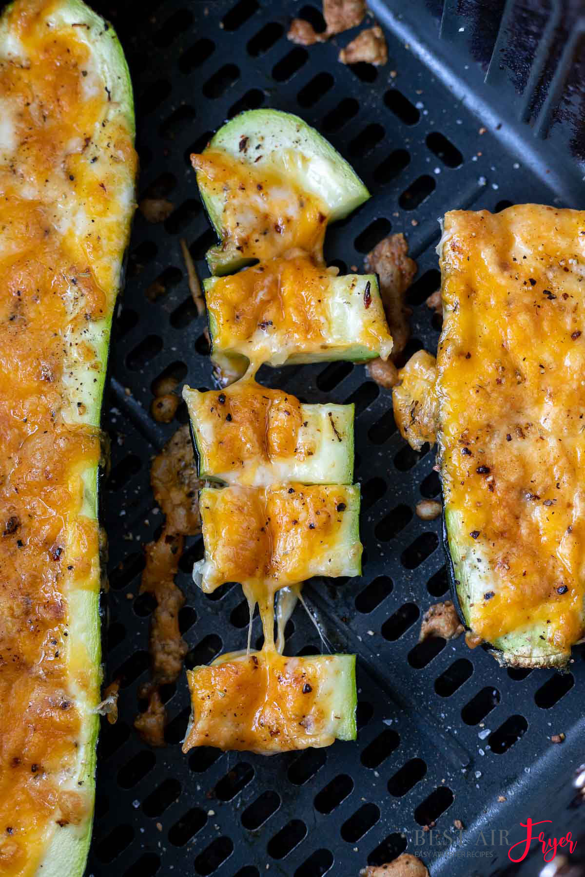 Cheese Stuffed Zucchini in the Air Fryer