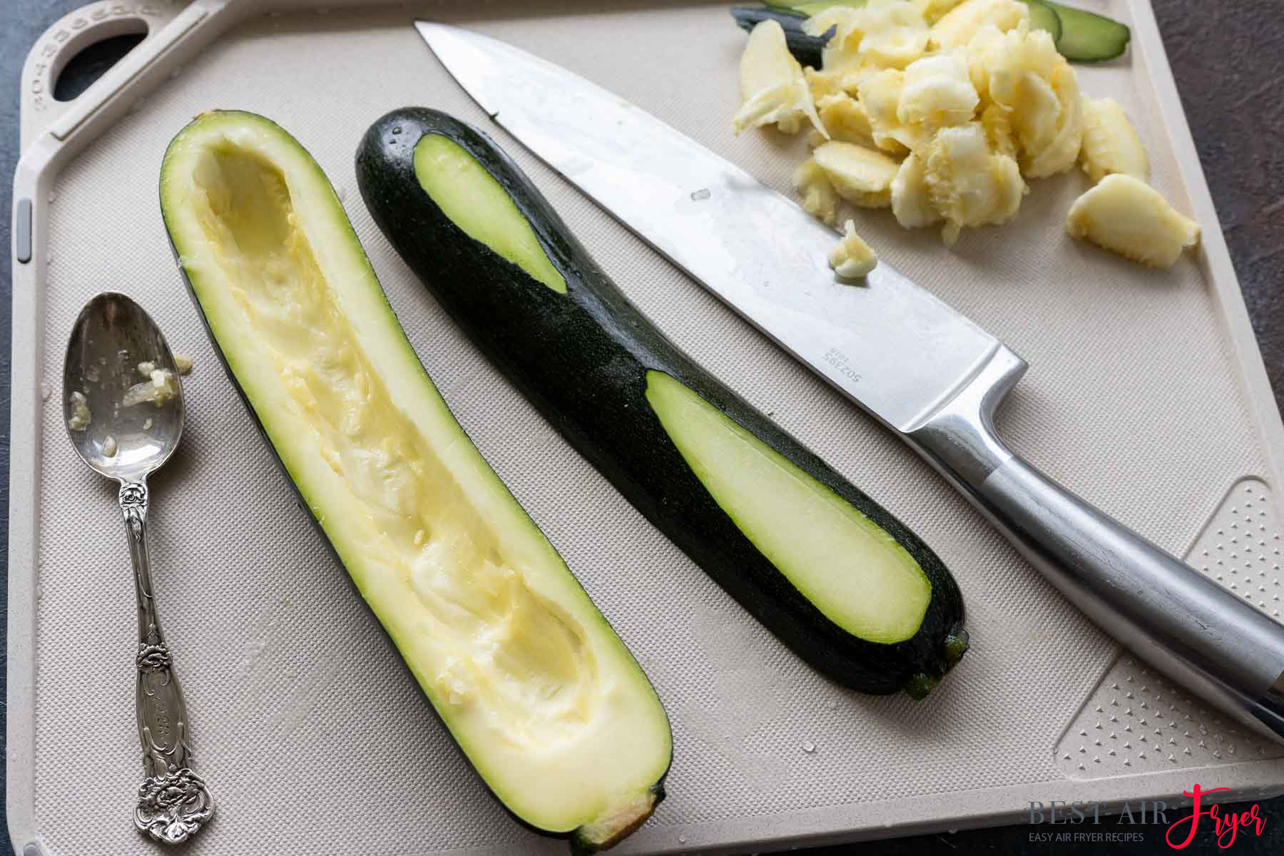 Cheese Stuffed Zucchini in the Air Fryer