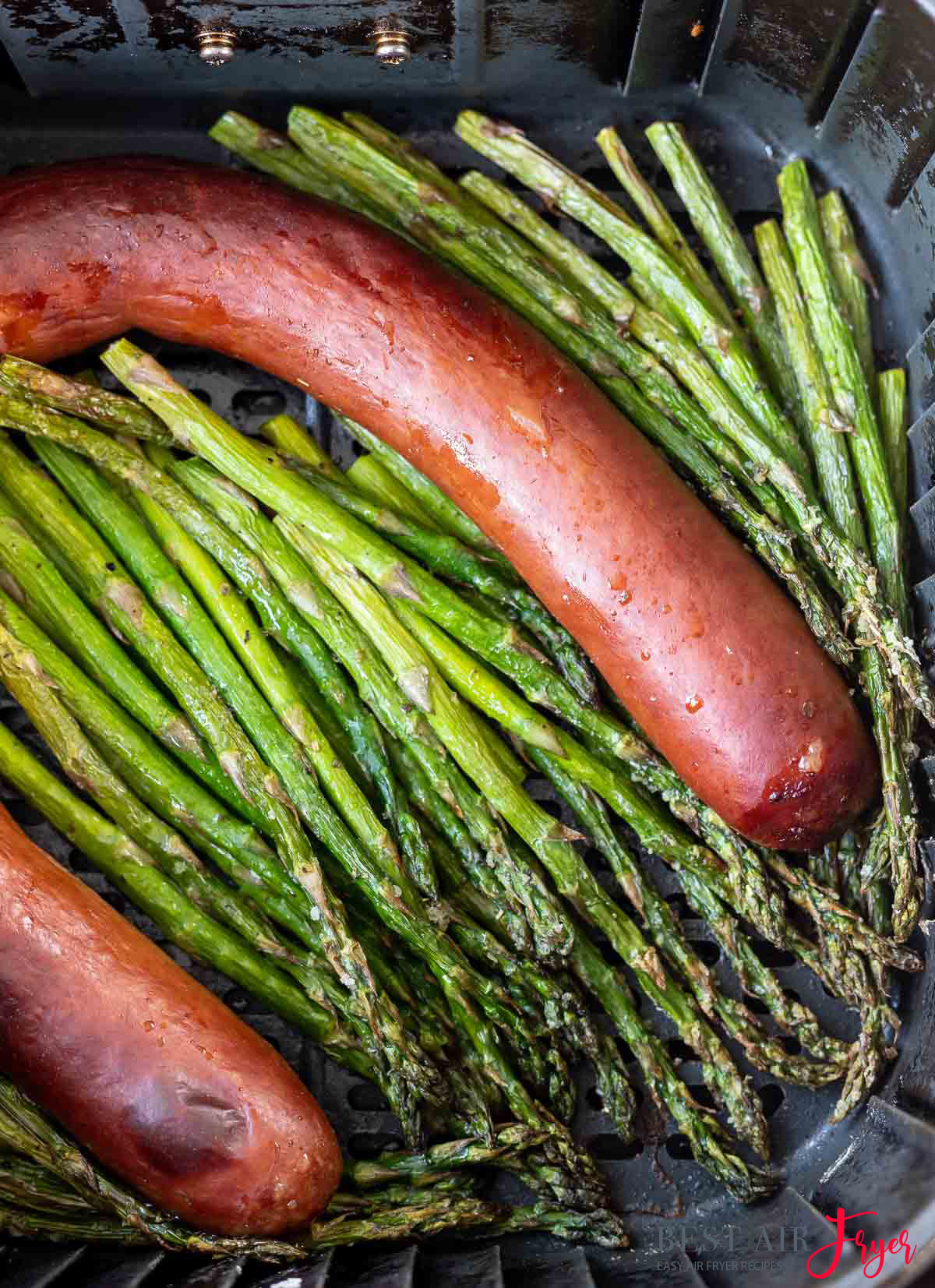 Asparagus and Smoked Sausage In Air Fryer