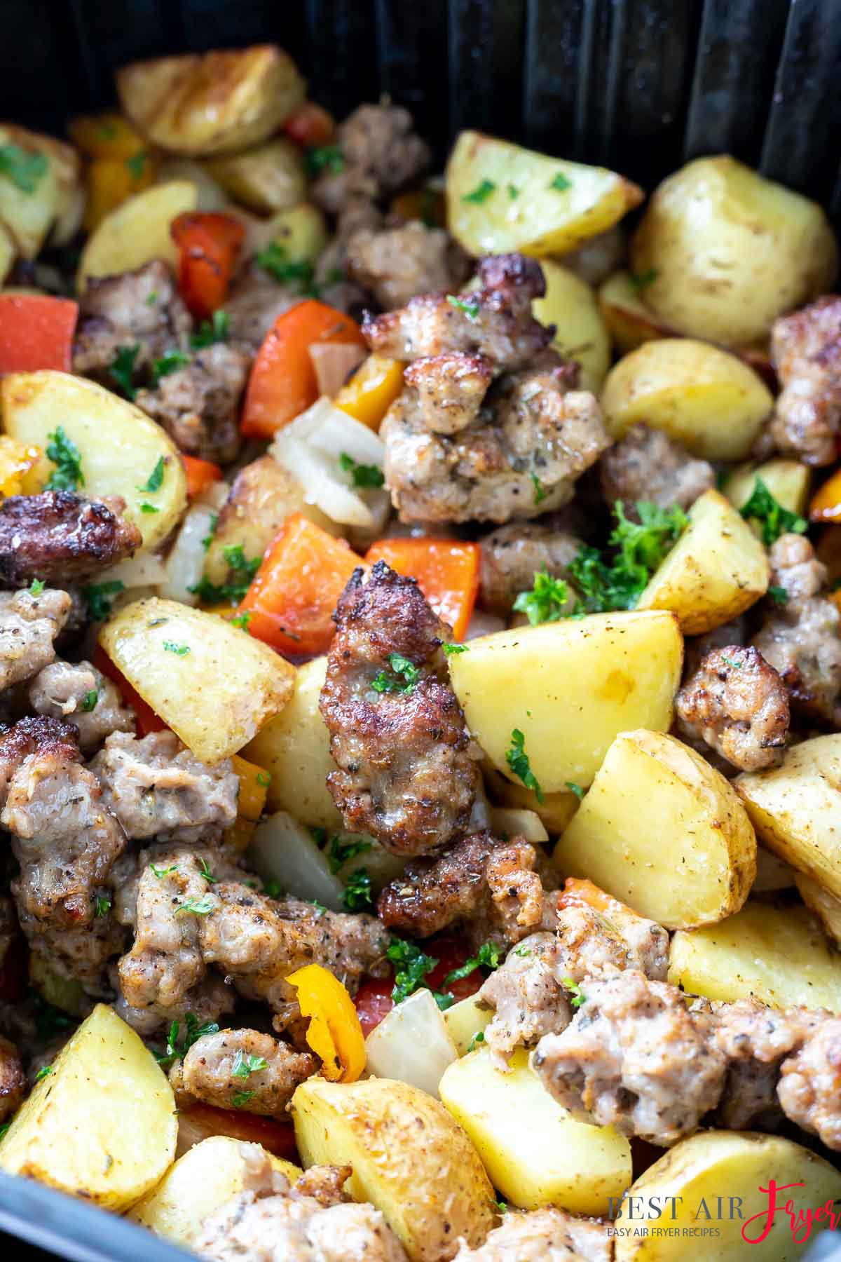 Air Fryer Sausage Potato Hash Breakfast