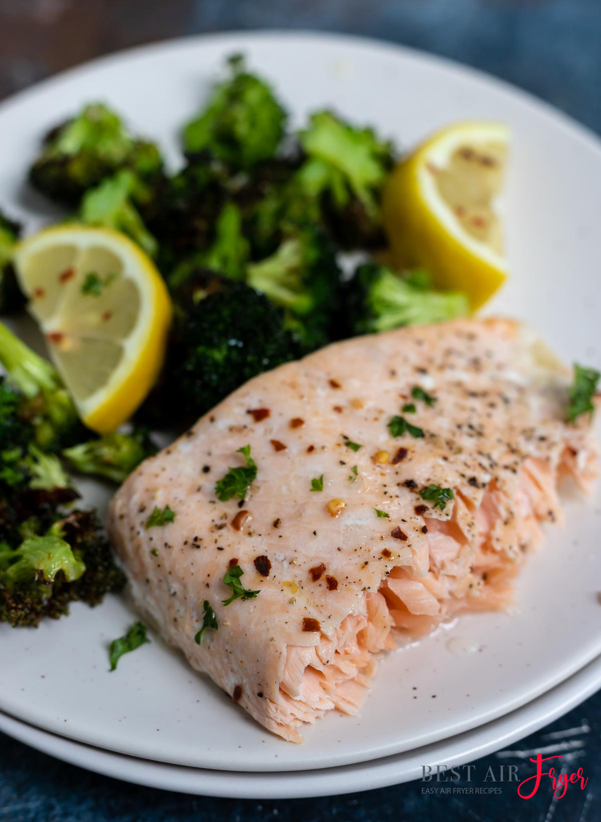 Salmon and Broccoli in Air Fryer