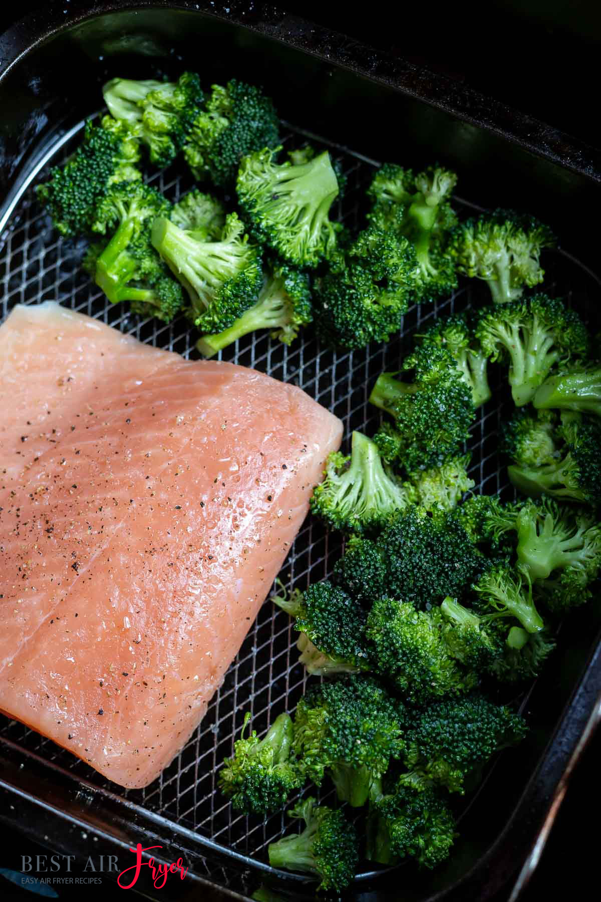 Salmon and Broccoli in Air Fryer